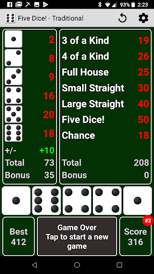 Five Dice! Free Screenshot 2