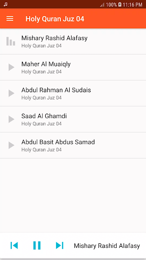 Holy Quran Juz 4 MP3 Screenshot 1