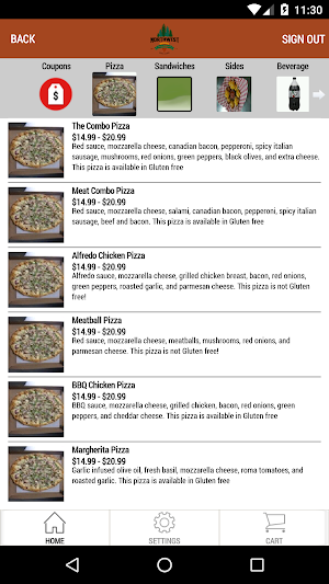 Northwest Pizza Company Screenshot 2
