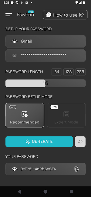 PSW Gen – Password Generator Screenshot 0