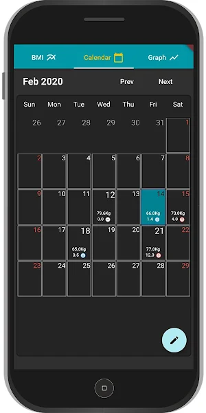 WeightDiary - Auto BMI,  Record your Weight Screenshot 2