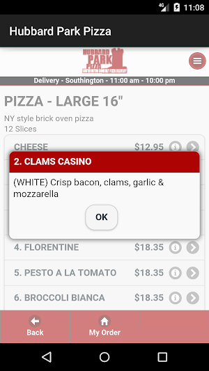 Hubbard Park Pizza Screenshot 2