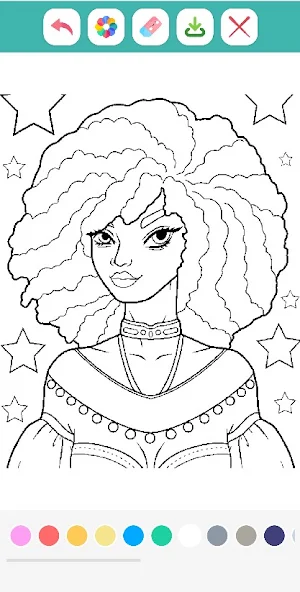 Black African Girl Coloring Screenshot 3