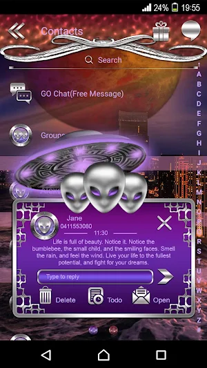UFO Go SMS theme Screenshot 1