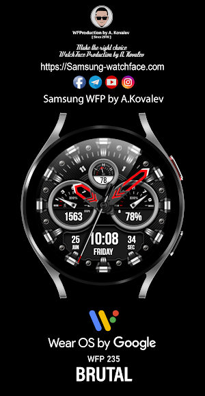 WFP 225 Brutal Watch Face Screenshot 0