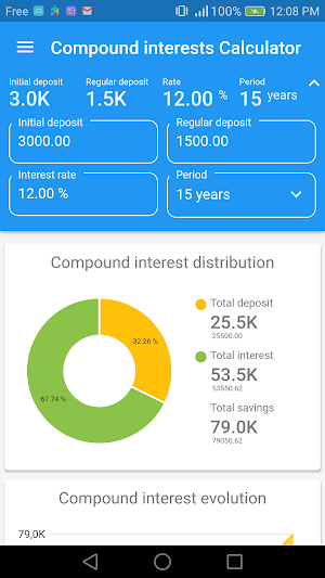 Compound interests calculator Screenshot 1