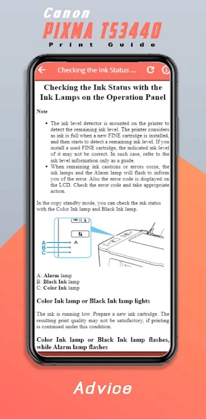Canon Pixma TS3440 Print Guide Screenshot 2