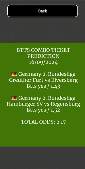 Btts predictor Screenshot 2