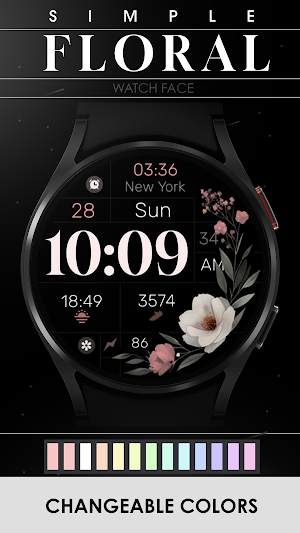 Simple Floral Watch Face Screenshot 2
