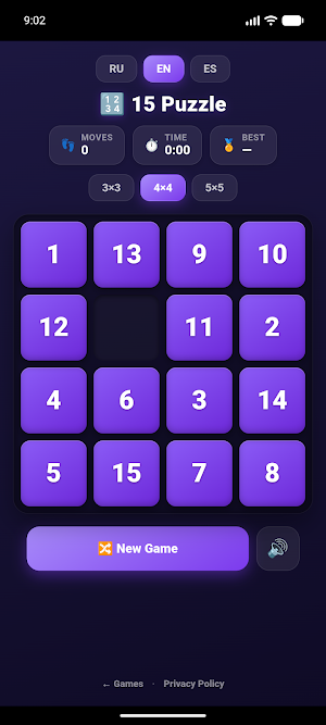 15 Puzzle — Slide Number Game Screenshot 0