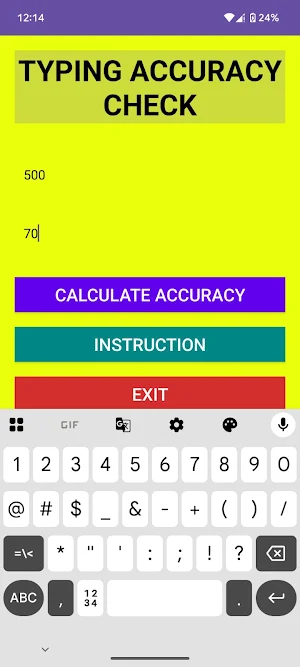 Typing Accuracy Check Screenshot 1