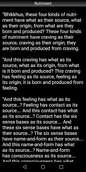 Nutriment Sutta - Buddhism Screenshot 2