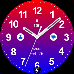 Casual Blue Red Watch Face Screenshot 3