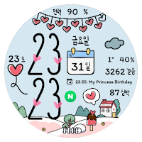 NW087한글: Digital watch face