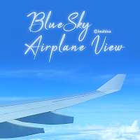 Blue sky airplane view