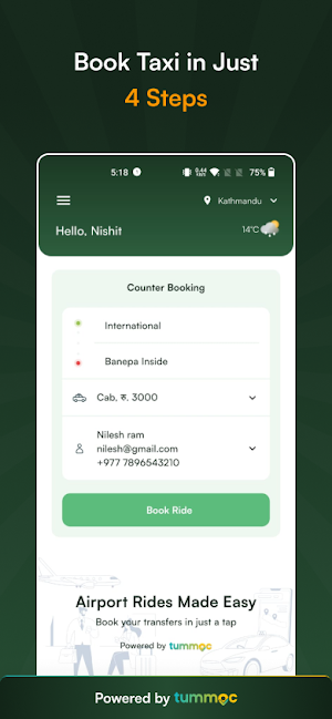 Nepal Airport Taxi app Screenshot 2