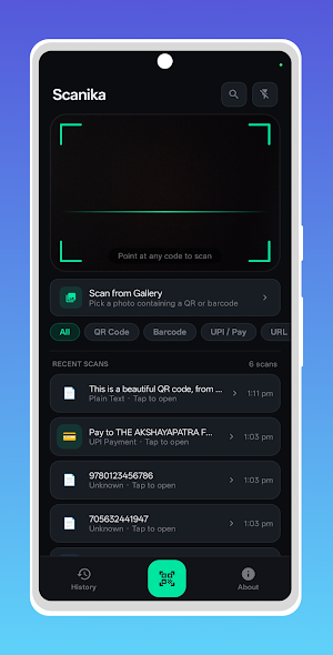 Scanika – QR & Barcode Scanner Screenshot 0
