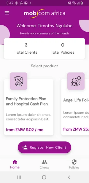 Mobicom Insurance Agents Screenshot 0