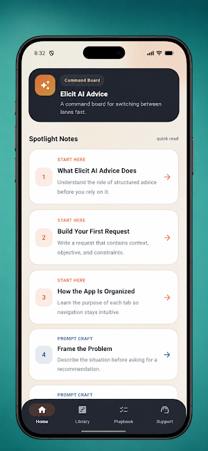 Elicit AI App Advice Screenshot 1
