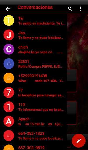 THEME EVOLVESMS SPACE RED Screenshot 3