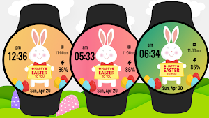 Cute Easter Bunny Watch Face Screenshot 3