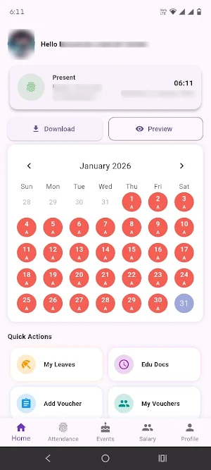 Ekodex Employee Attendance App Screenshot 1