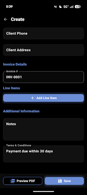 Invoice Generator Screenshot 2