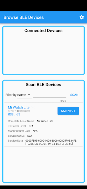 BLE GATT Browser Screenshot 1