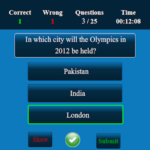Olympics MCQ Screenshot 3