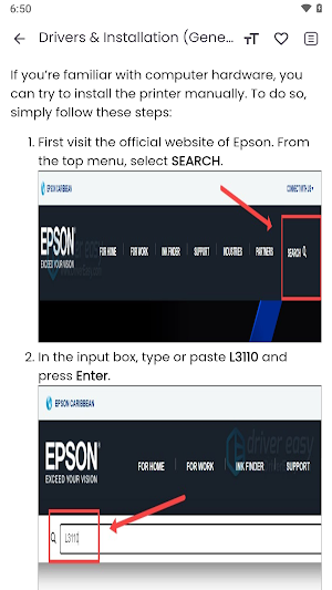 Epson L3110 App Hint Screenshot 2