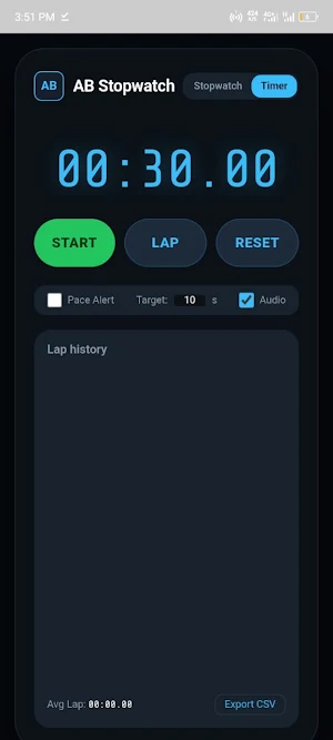 AB Stopwatch Screenshot 2