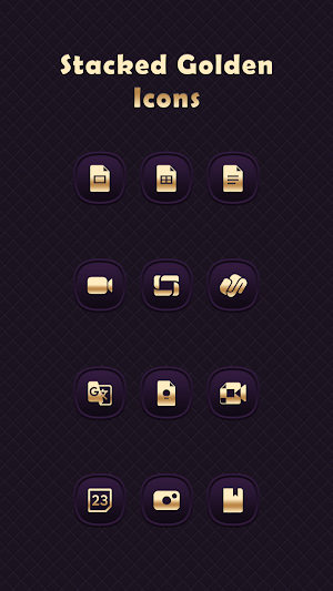 Stacked Golden - Purple Icons Screenshot 1