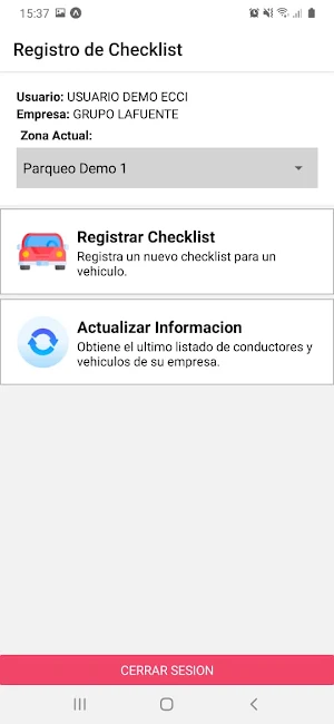 Gestion de Checklist Vehicular Screenshot 1
