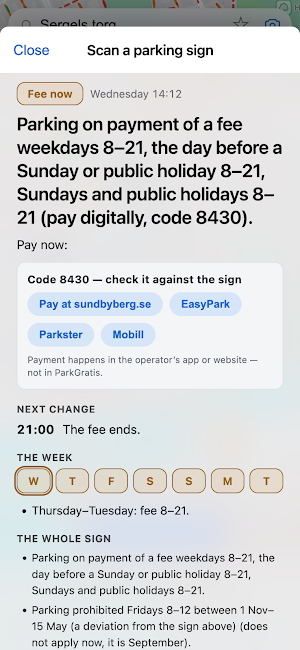 ParkGratis: Sweden parking screenshot 6
