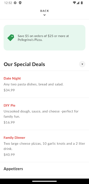 Pellegrino's Pizza Screenshot 2