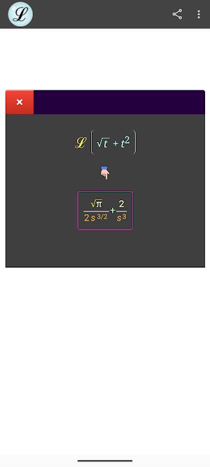 Laplace Transform Calculator Screenshot 3