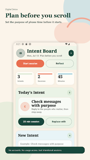 Digital Detox Intent Board Screenshot 1