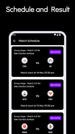 IPL 2025 Live Schedule Screenshot 3