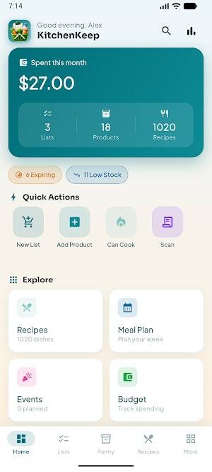 KitchenKeep: Shopping & Pantry Screenshot 0