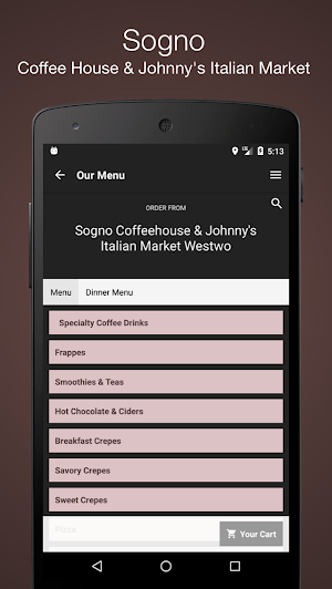 Sogno Coffee House Screenshot 1