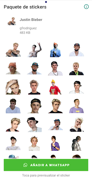 WAStickerApps - Justin Bieber  Screenshot 0