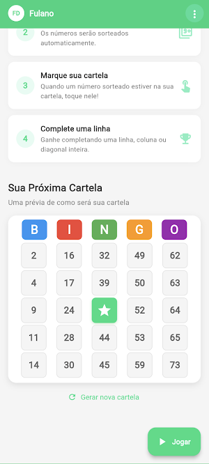 Estrela Bingo Screenshot 1