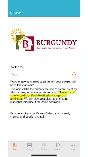 Burgundy Farm Summer Day Camp Screenshot 1