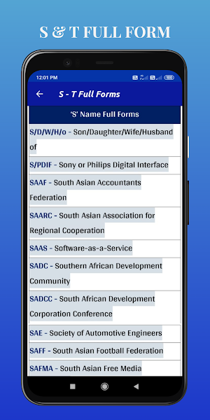 A to Z Full Forms Screenshot 2