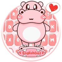 Pink Cute Hippo Keyboard Theme