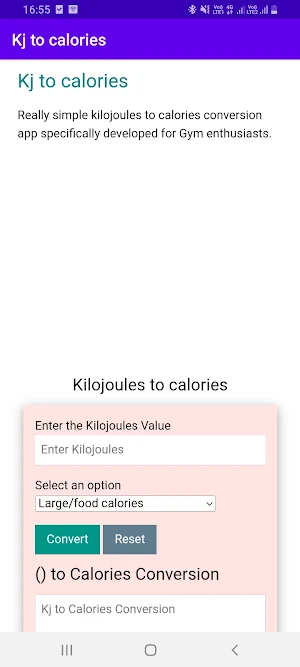 KJ to Calories Screenshot 0