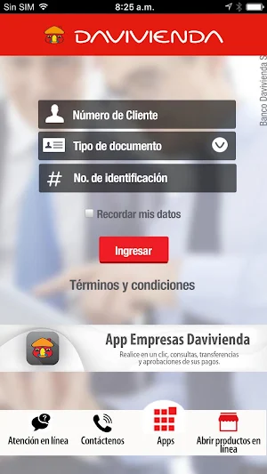 Empresas Davivienda Móvil Screenshot 0