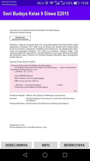 Seni Budaya Kelas 9 Siswa E2015 Screenshot 1