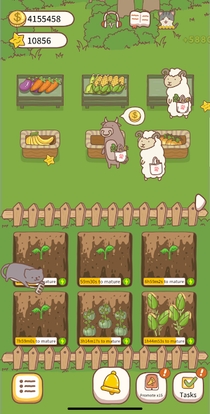 Cat Restaurant 2 - farm sowing coffee cooking game Screenshot 2