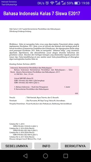 Bahasa Indonesia Kelas 7 Siswa E2017 Screenshot 1